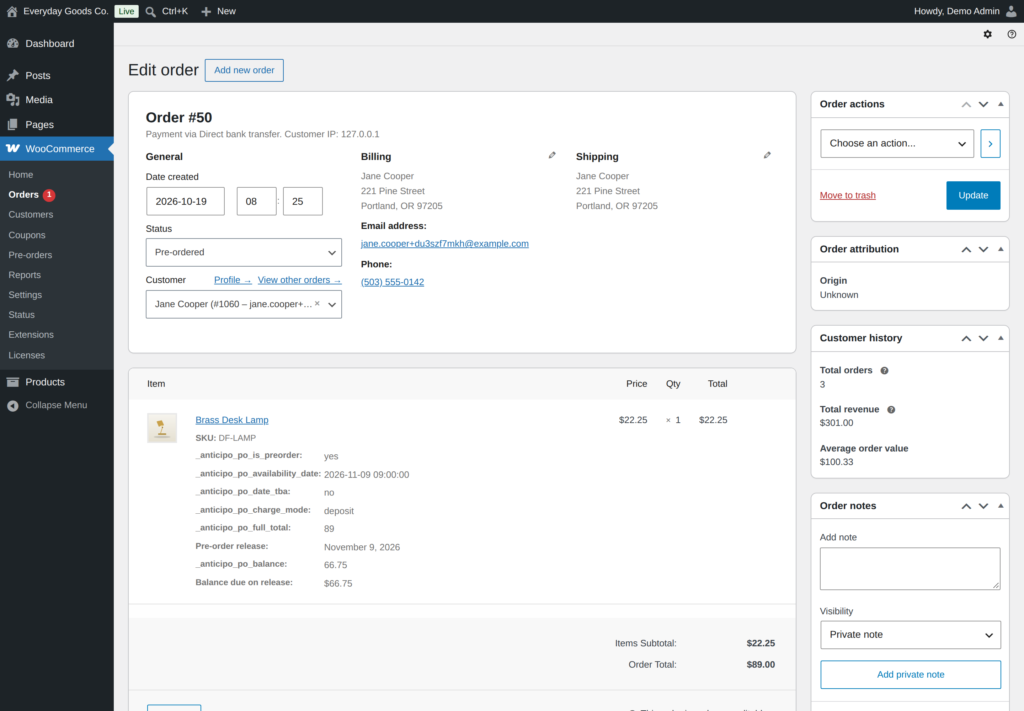 Anticipo - Pre-Orders for WooCommerce screenshot 3