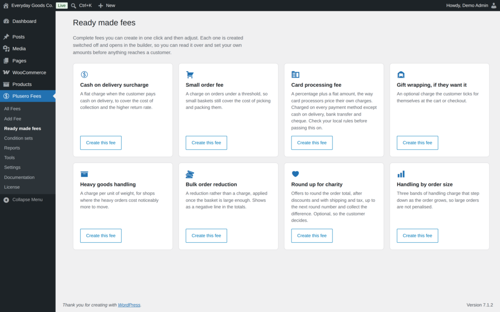 Plusero - Extra Fees for WooCommerce screenshot 5