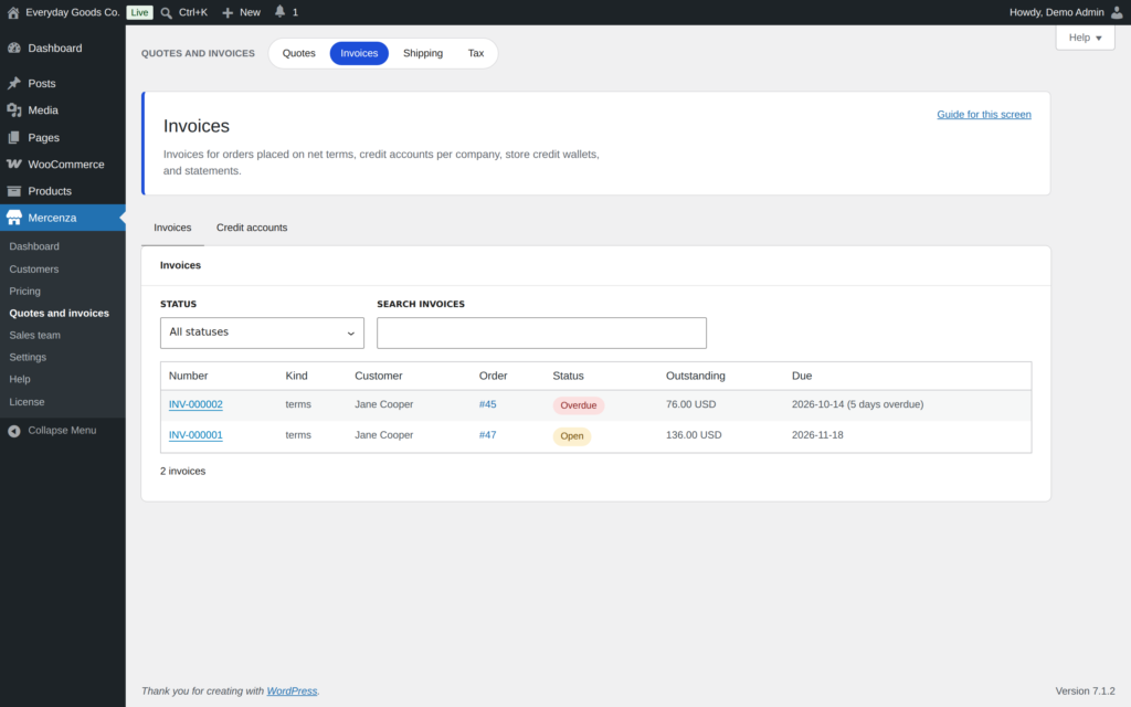 Mercenza - B2B for WooCommerce screenshot 7