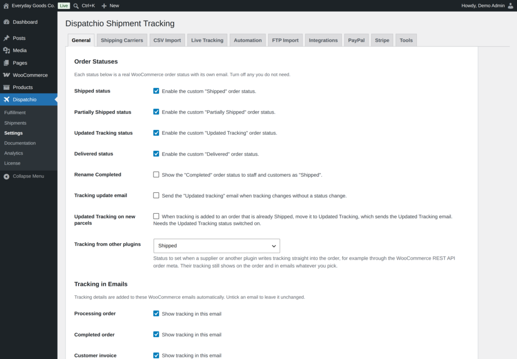Dispatchio - Advanced Shipment Tracking for WooCommerce screenshot 8