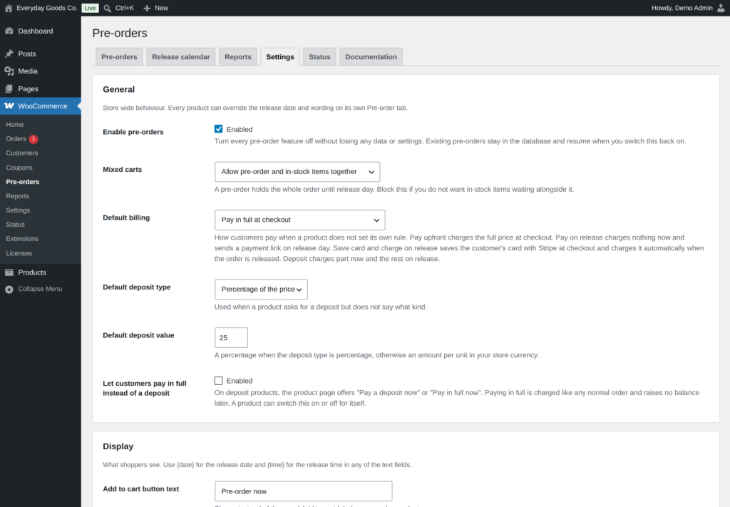 Anticipo - Pre-Orders for WooCommerce screenshot 9
