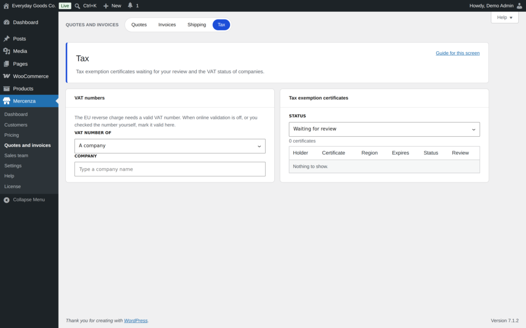 Mercenza - B2B for WooCommerce screenshot 9