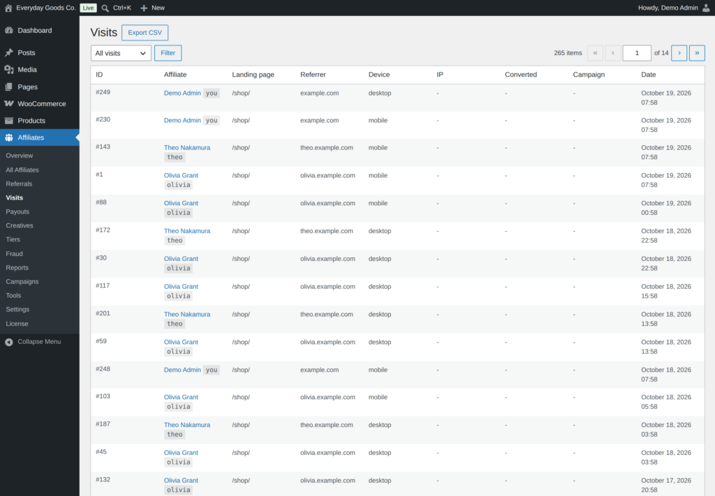 Affireo - Affiliates for WooCommerce screenshot 10