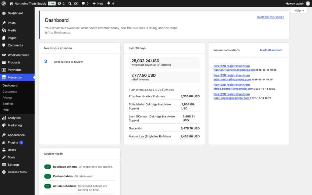Mercenza - B2B for WooCommerce Free screenshot 1
