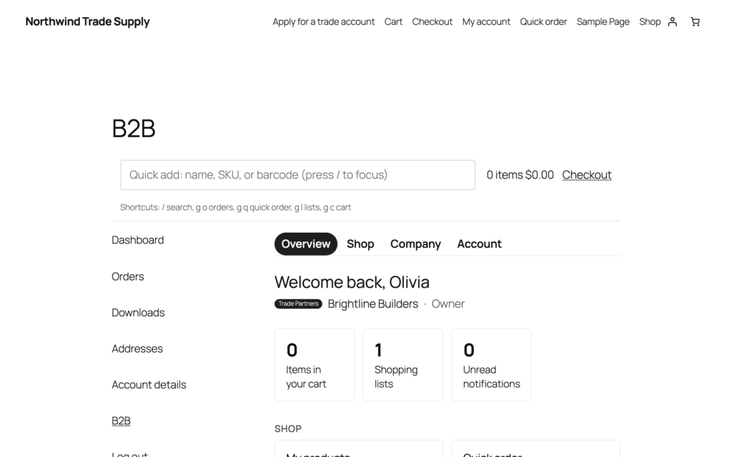 Mercenza - B2B for WooCommerce Free screenshot 10