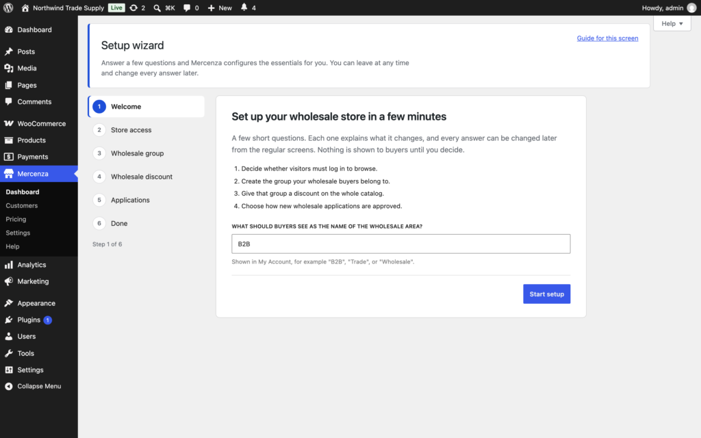 Mercenza - B2B for WooCommerce Free screenshot 2
