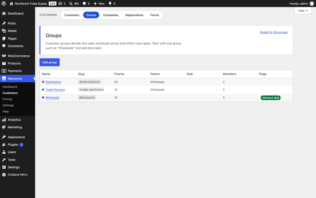 Mercenza - B2B for WooCommerce Free screenshot 3