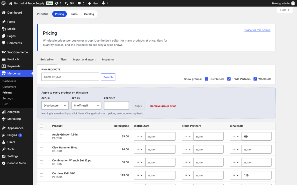 Mercenza - B2B for WooCommerce Free screenshot 4