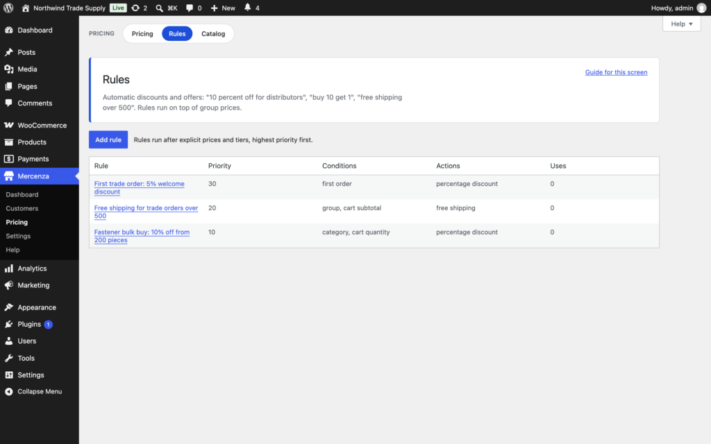 Mercenza - B2B for WooCommerce Free screenshot 5