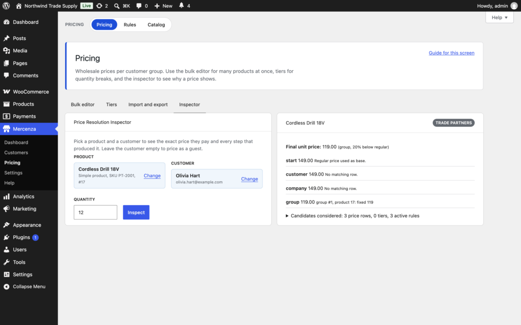 Mercenza - B2B for WooCommerce Free screenshot 6