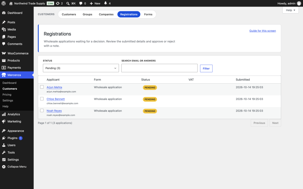 Mercenza - B2B for WooCommerce Free screenshot 9